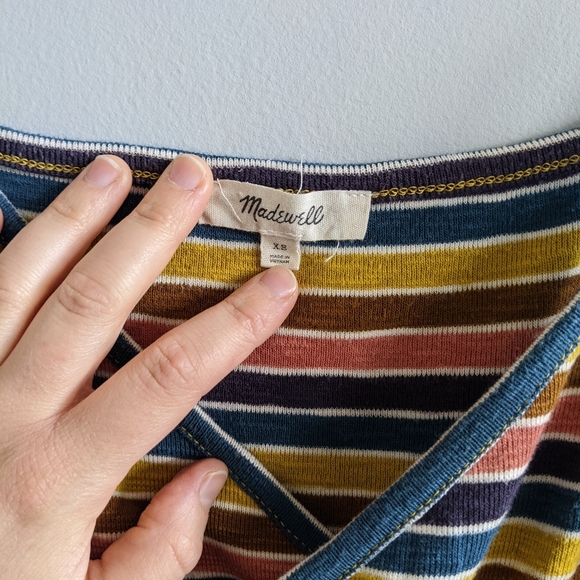 MADEWELL Retro 70's-Inspired Faux Wrap Striped Tank Top - Picture 3 of 6